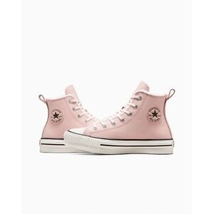 Chuck Taylor Lift Platform Leather Sherpa Lined High Top Sneakers Pink W9/Y7